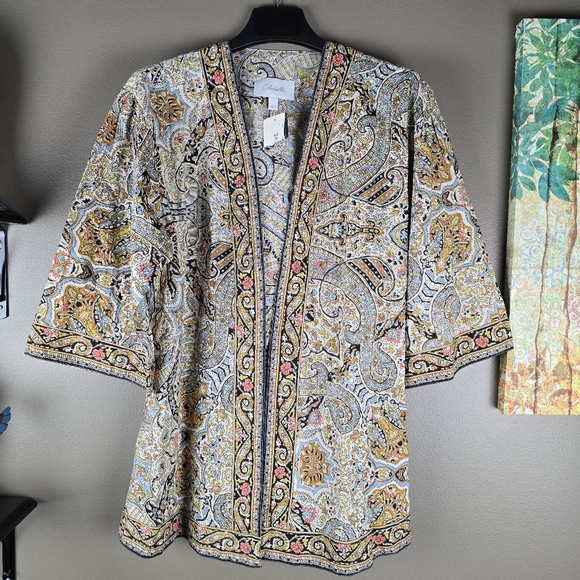 Evereve Cleobella Kalidescope Paisley Kimono Jacket Xs - Picture 9 of 16